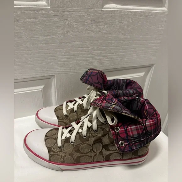 Coach Women Ankle Sneakers Signature Pattern Shoes Size 10 - Picture 12 of 16